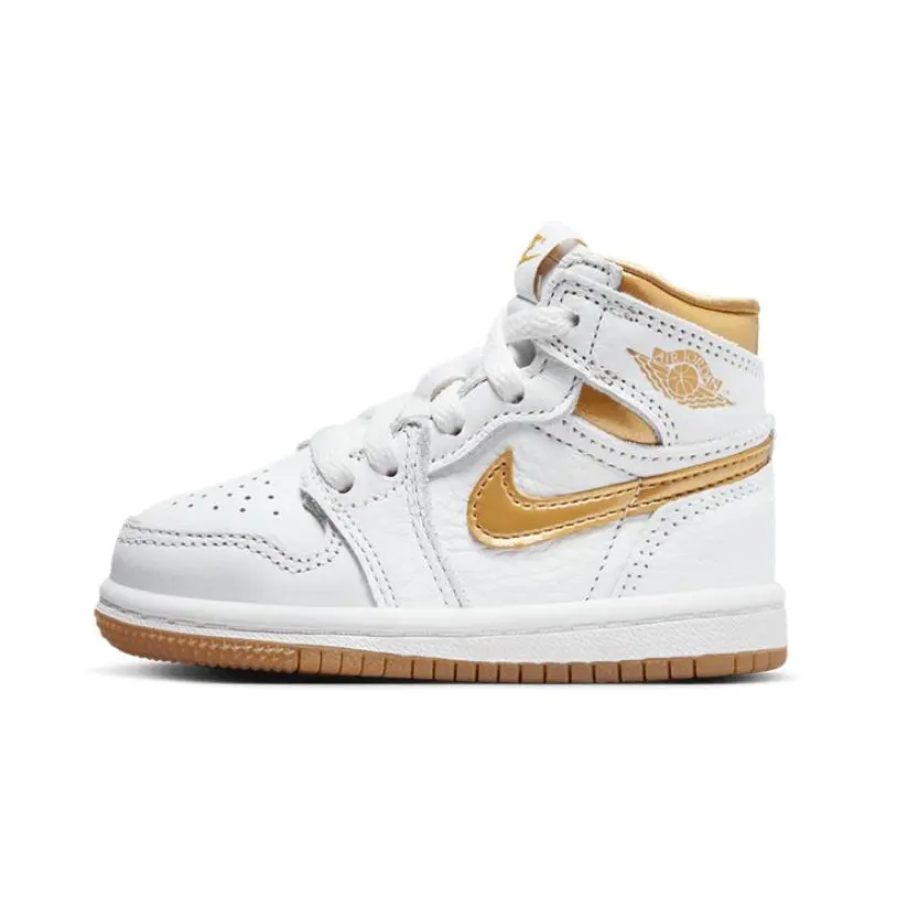 Nike shoes - Jordan 1 Retro High OG - White/Metallic Gold/Gum Light Brown 6