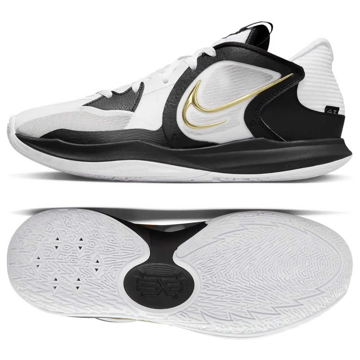 Nike Kyrie Low 5 White/metallic Gold/black DJ6012-101 Men`s Basketball Shoes