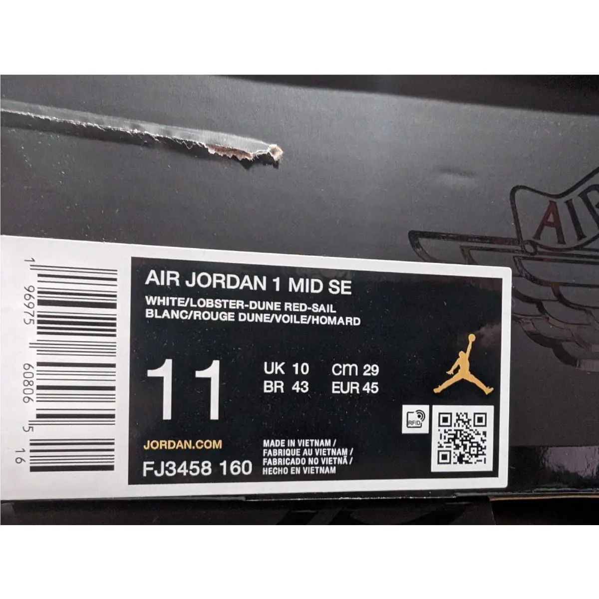 Nike shoes - Air Jordan 1 Mid SE - FJ3458-160 - White/Dune Red/Sail 9