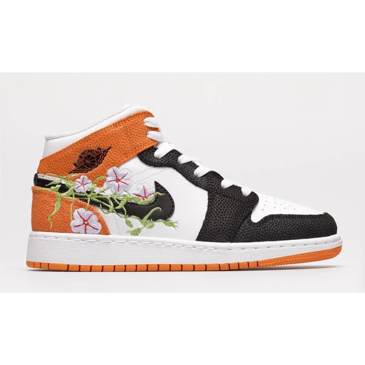 Nike shoes - Jordan Air 1 Mid - Air Mid - White/Black/Starfish/Vivid Green/Lavender Mist/Altitude Green 7