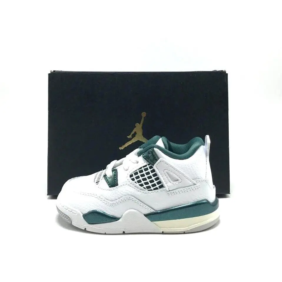 Toddler Baby Nike Air Jordan 4 Retro TD White / Green BQ7670 103 - Green