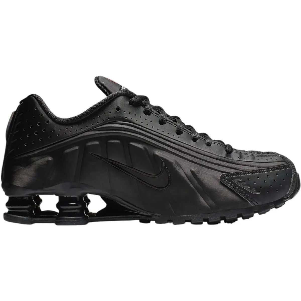 Nike Shox R4 Women Sneaker Shoe Size 6-11 Colors Athletic Casual - Black/Black/Max Orange/Black