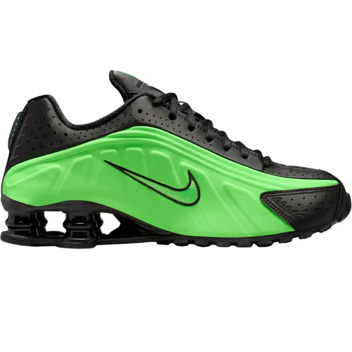 Shox R4 Women Sneaker Shoe Size 6-11 Colors Athletic Casual Black/Black/Voltage Green by Nike