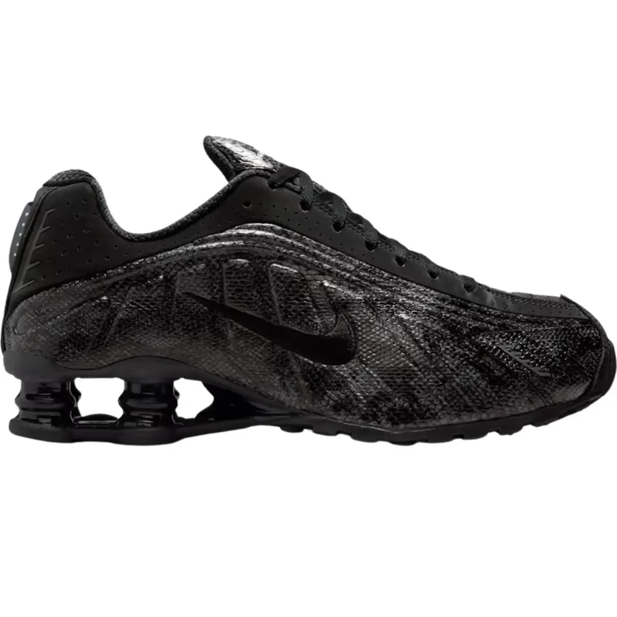 Shox R4 Women Sneaker Shoe Size 6-11 Colors Athletic Casual Black/Metallic Silver/Dark Grey/Black by Nike