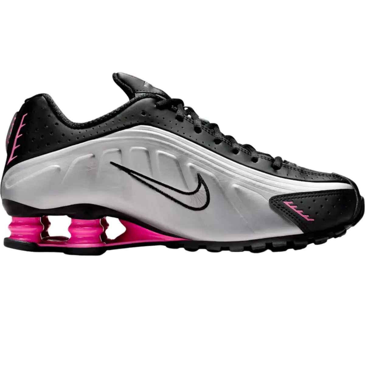 Shox R4 Women Sneaker Shoe Size 6-11 Colors Athletic Casual Black/Pinksicle/Metallic Silver by Nike