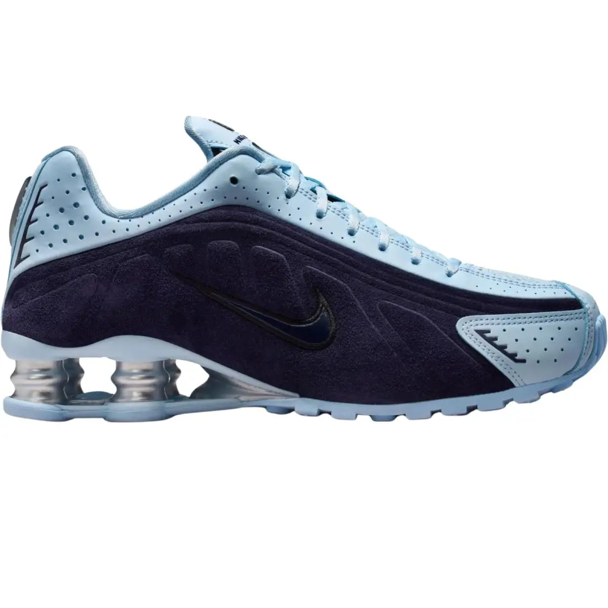 Shox R4 Women Sneaker Shoe Size 6-11 Colors Athletic Casual Imperial Purple/Celestine Blue Black by Nike