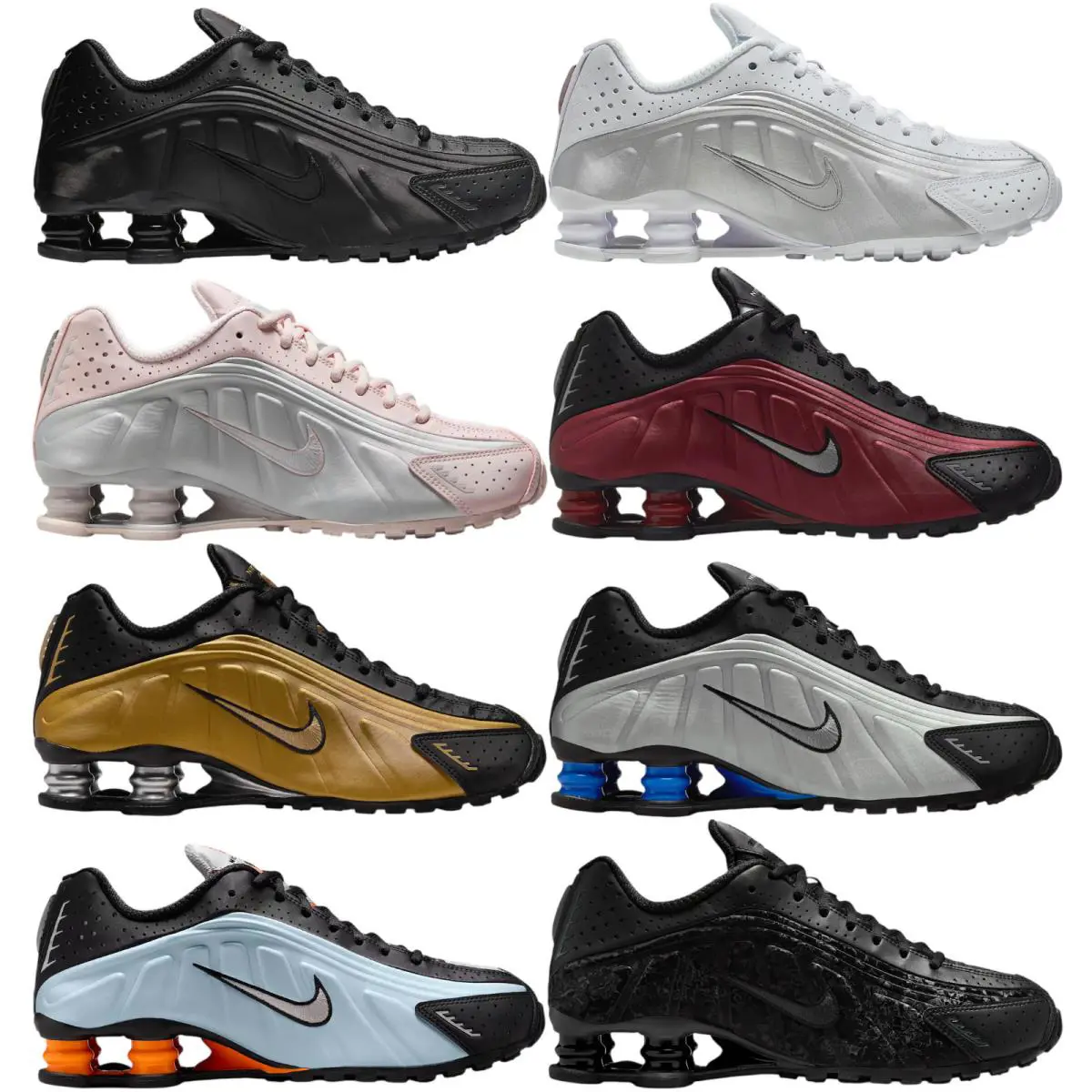 Nike shoes - Nike Shox R4 - Shox - Black/Black/Max Orange/Black 24