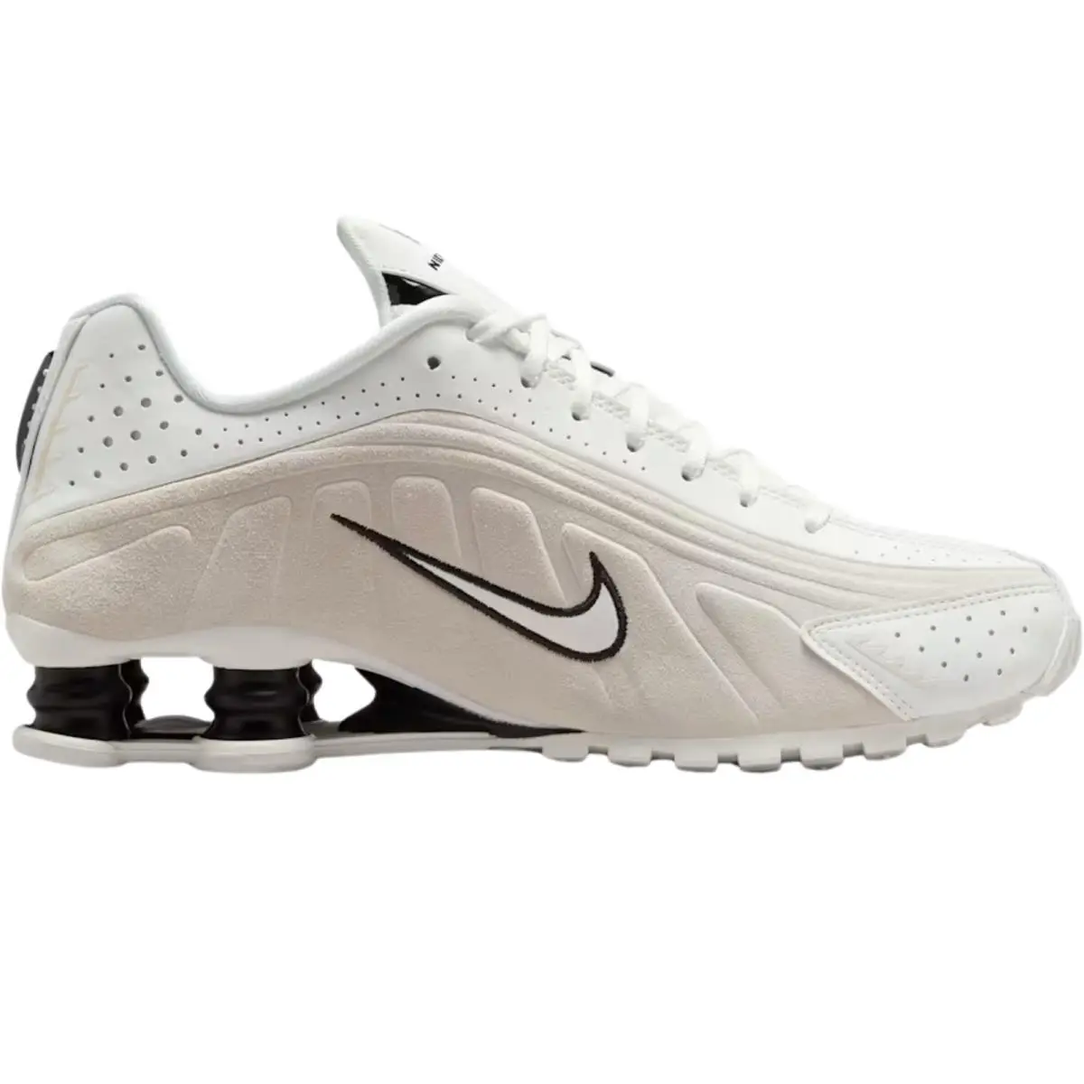Shox R4 Women Sneaker Shoe Size 6-11 Colors Athletic Casual Summit White/Light Orewood Brown/Black by Nike