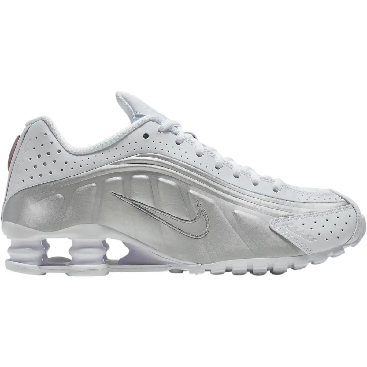 Shox R4 Women Sneaker Shoe Size 6-11 Colors Athletic Casual White/Metallic Silver/Max Orange/White by Nike
