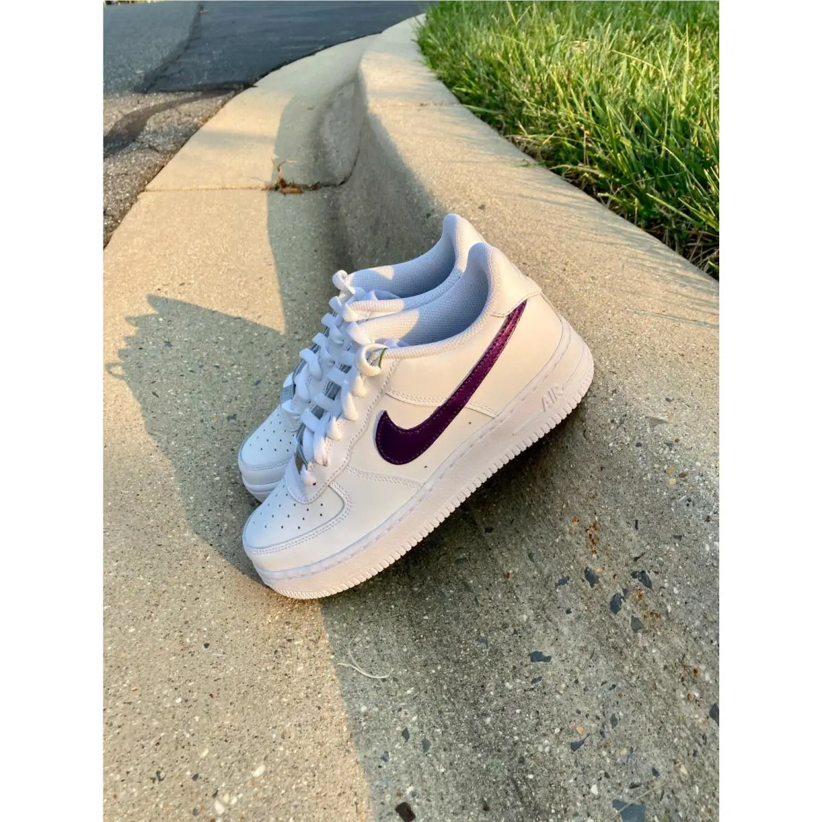 Nike shoes - Nike Air Force 1 - Air Force - DD8959-100 - White, Custom Shoes: Purple 5