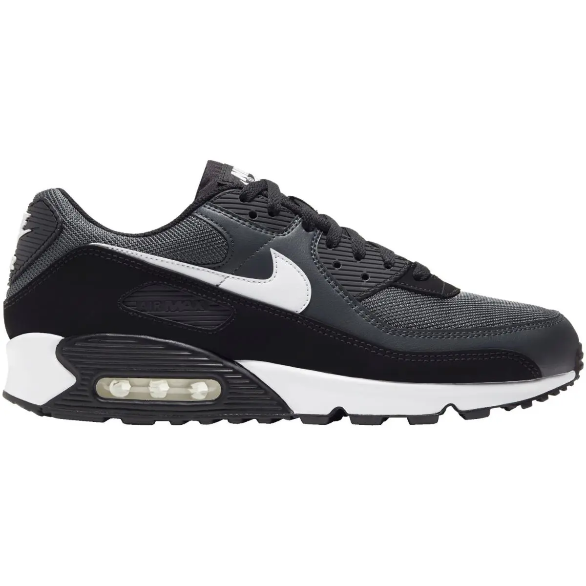 Nike Air Max 90 Men Sneaker Shoe Size 7-14 Colors Athletic Casual - Iron Grey/Dark Smoke Grey/Black/White