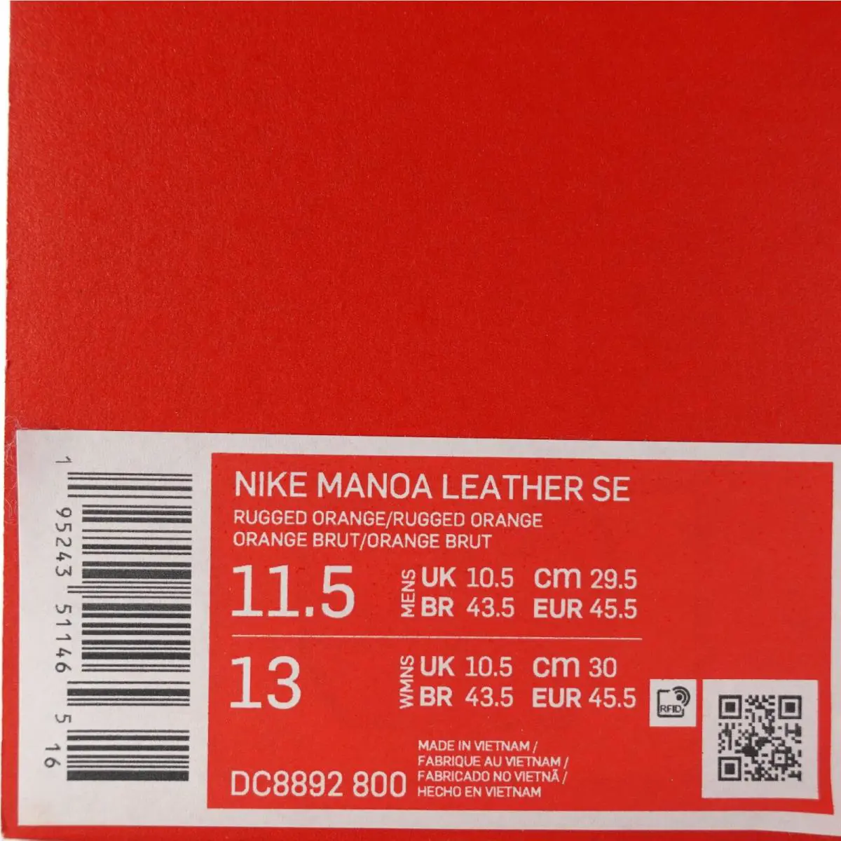Nike shoes - Nike Manoa Leather - Manoa Leather - DC8892-800 - Rugged Orange 9