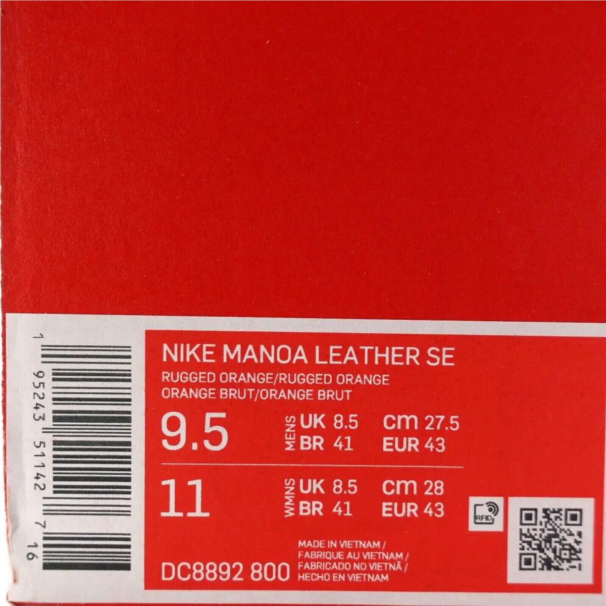 Nike shoes - Nike Manoa Leather - Manoa Leather - DC8892-800 - Rugged Orange 1
