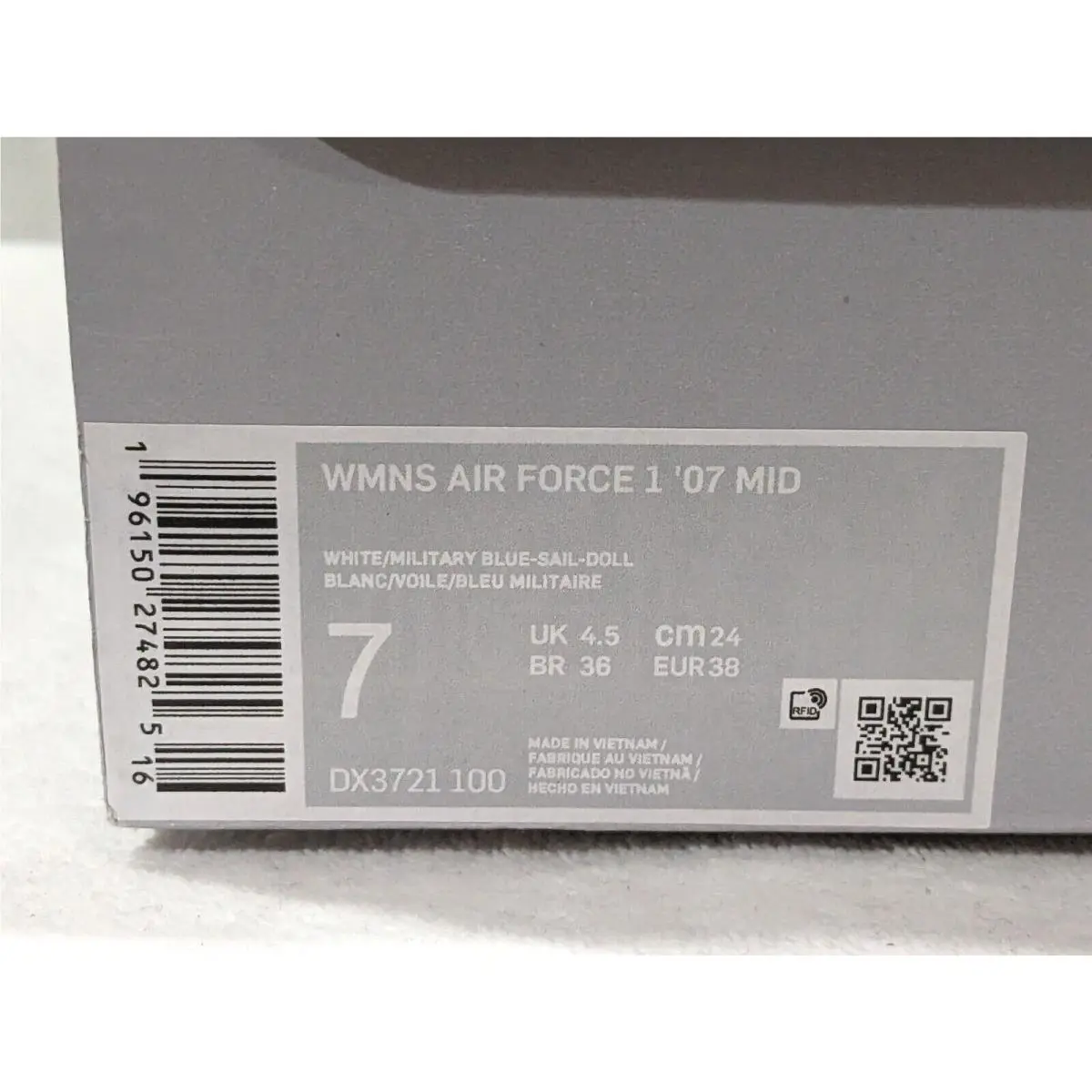 Nike shoes - Nike Air Foce 1 `07 Mid - DX3721-100 - White/Military Blue 10