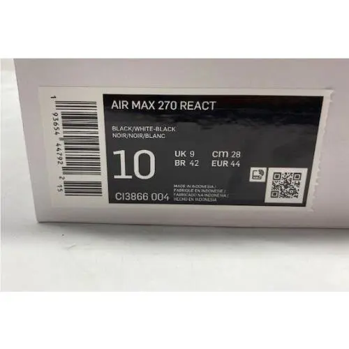 Nike shoes - Nike Air Max 270 React - CI3866-004 - Black/ White 9