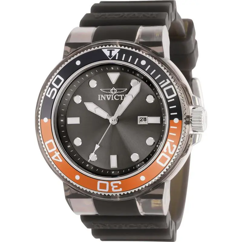 Invicta Men`s Pro Diver 51.50mm Dial Quartz Transparent Balck SS Watch