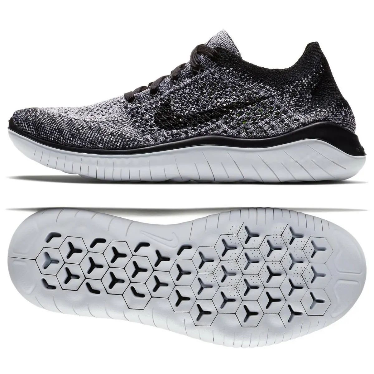 Nike Free RN Flyknit 2018 942839-101 White/black/volt Women`s Running Shoes