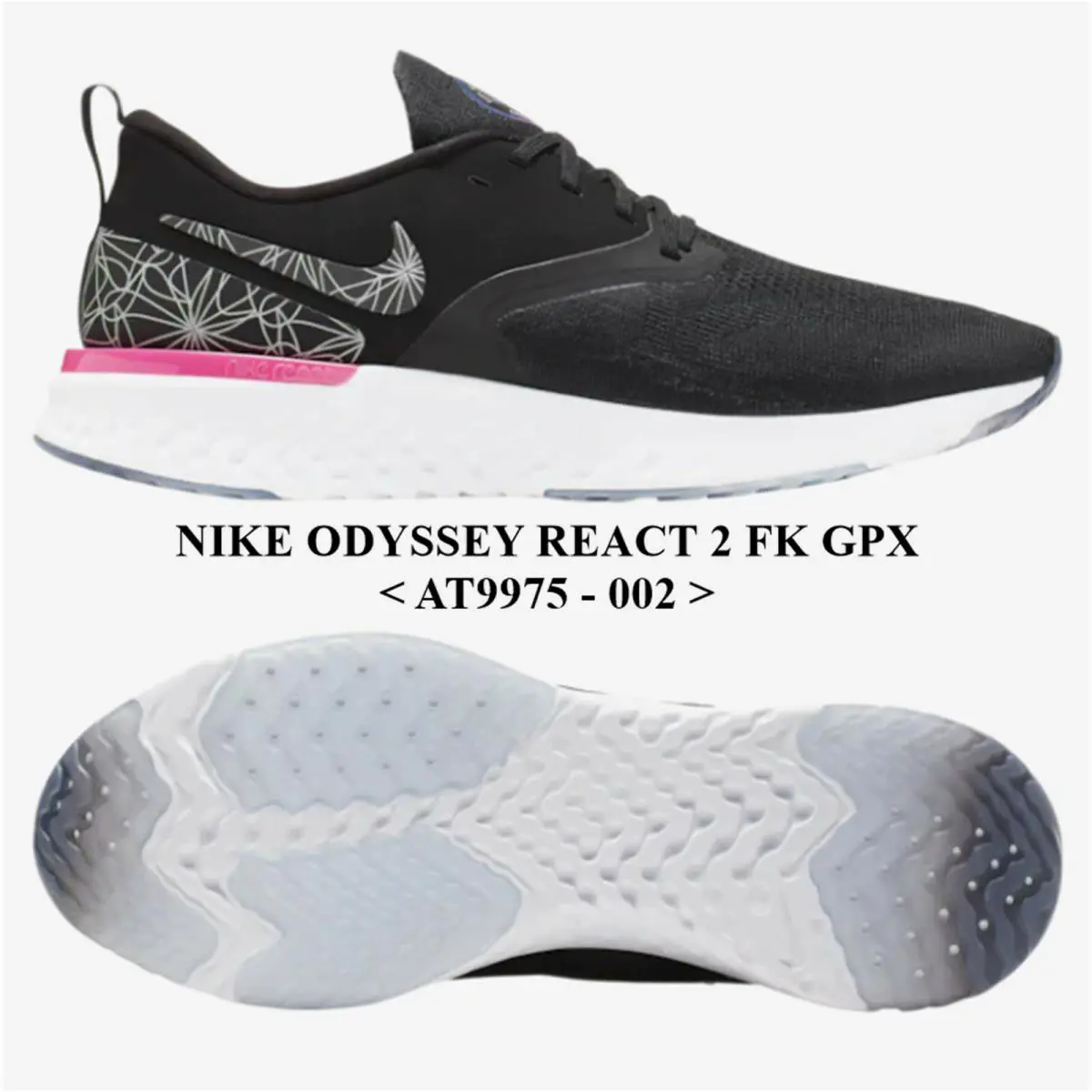 Nike shoes - Nike Odyssey React Flyknit - Odyssey React Flyknit - BLACK / BLACK-REFLECT SILVER, Manufacturer: BLACK / BLACK-REFLECT SILVER 7
