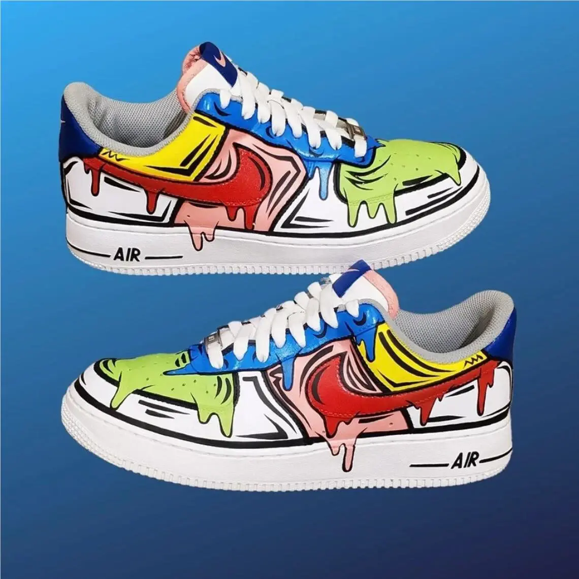 Nike Air Force 1 Custom Retro Shoes Cartoon Drippy Drawing Graffiti Cool Street Art