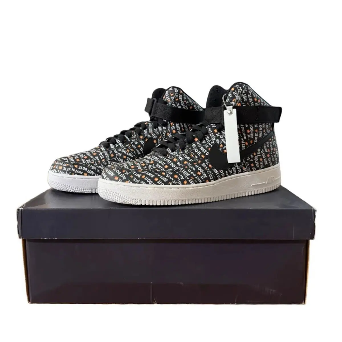 Nike shoes - Nike Air Force 1 Hi `07 LV8 JDI - AQ9648 001 - Black/Black-White-Total Orange 3
