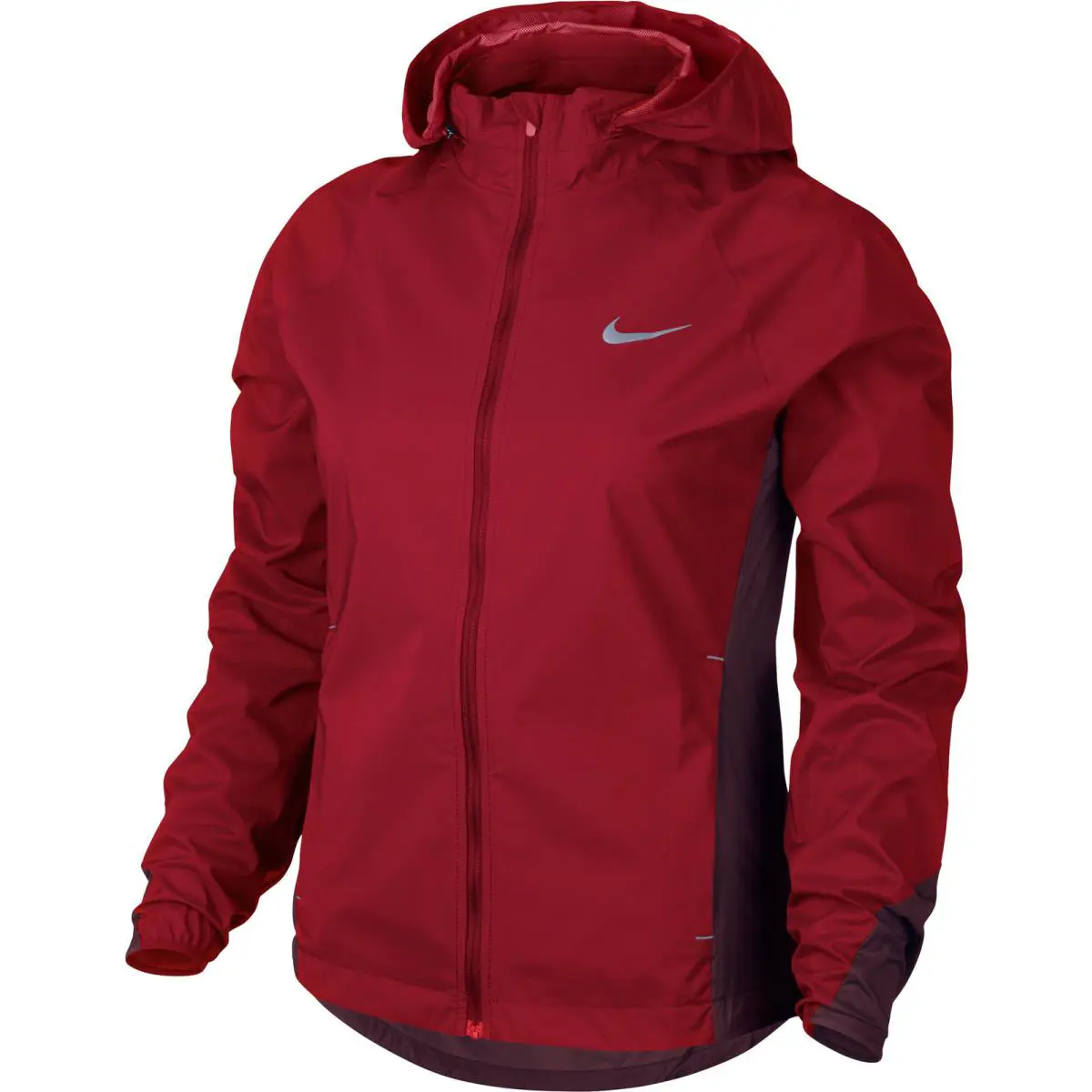 Nike Women`s Hypershield Zoned Running Jacket - 820565-687 Red/maroon/silver
