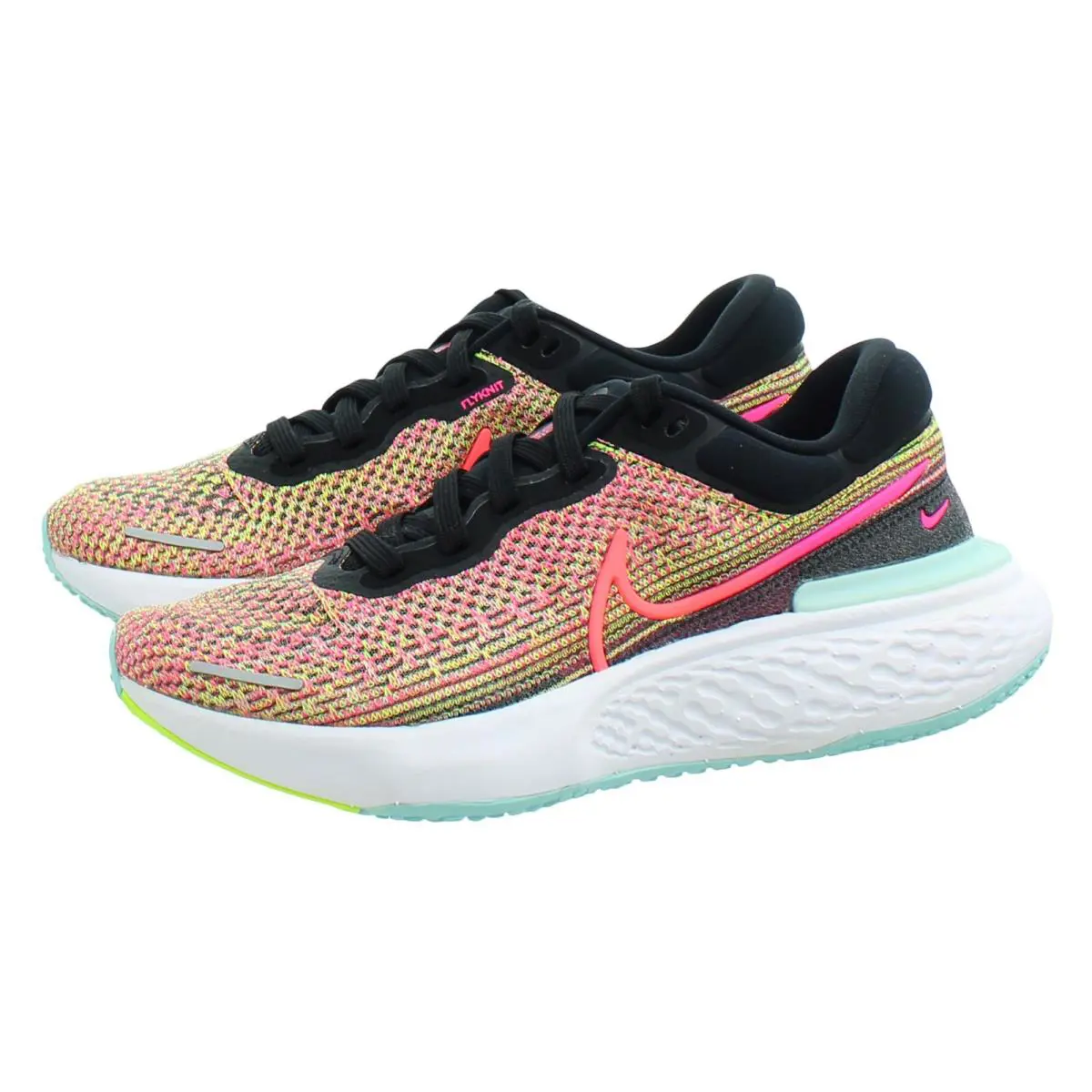 Nike Women`s Zoomx Running Shoes DJ5926 Invincible Run Flyknit Mesh Road Shoes - Volt/Bright Mango/Black - 700