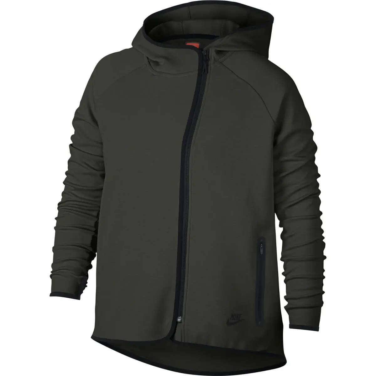 Nike Sportswear Tech Fleece Full-zip Cape Women`s Hoodie Olive-black AH3969-355 - Olive-Black