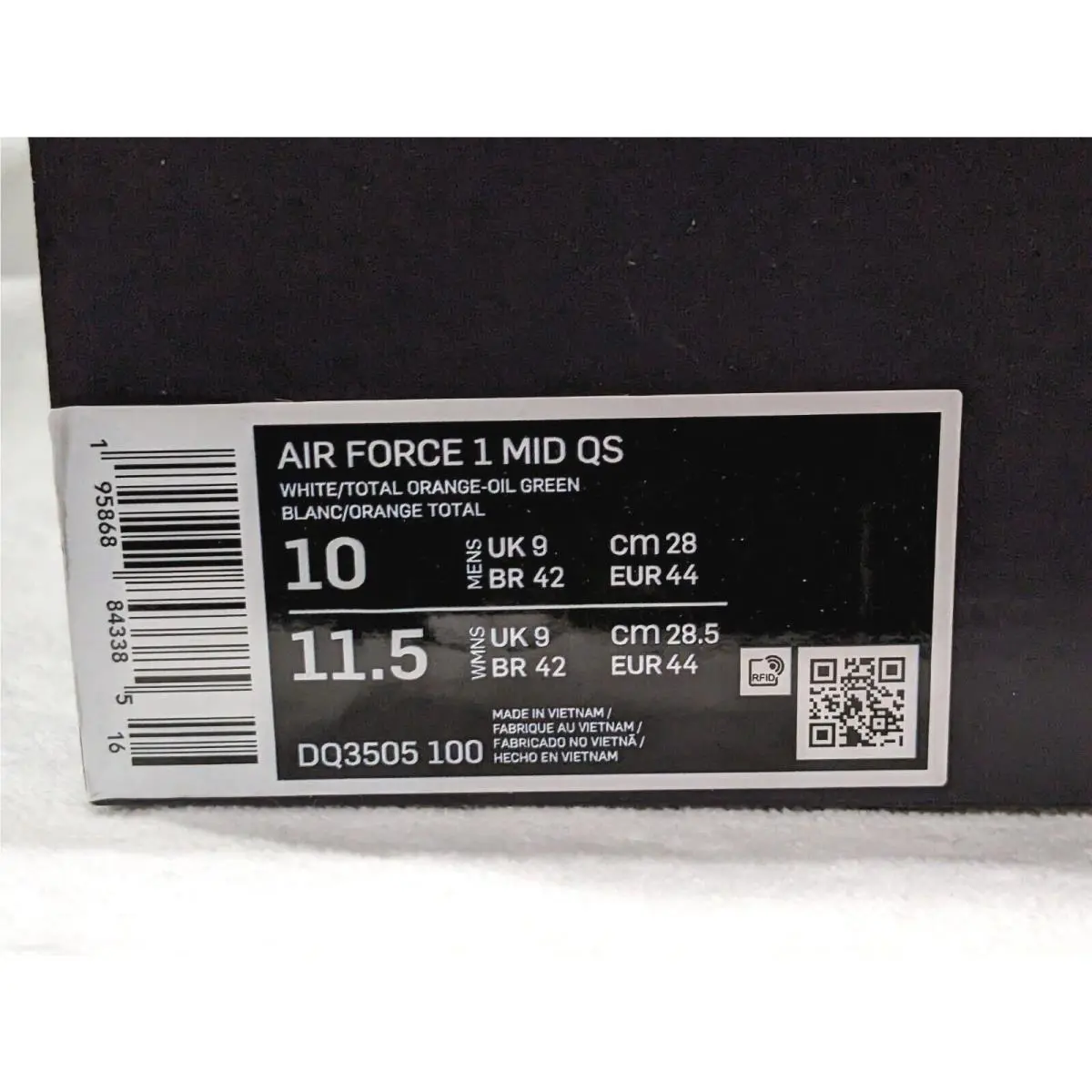 Nike shoes - Nike Air Force 1 Mid QS - DQ3505-100 - White/Orange/Green 7
