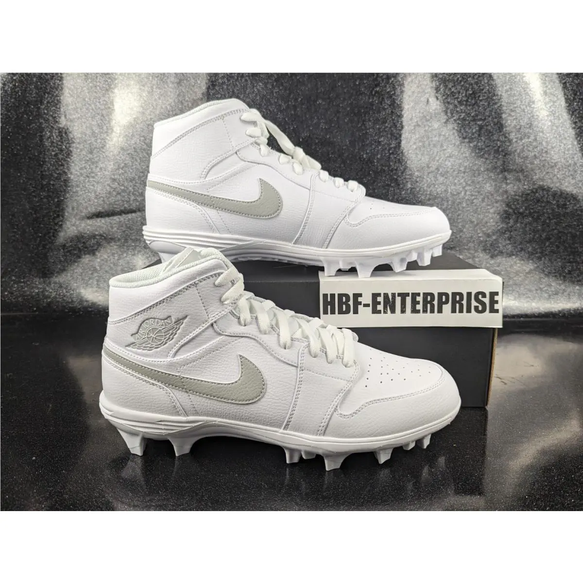 Nike Air Jordan 1 Mid TD White Gray Fog Football Men`s Sizes 10 - 11 13
