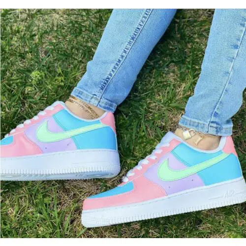 Nike shoes - Nike Air Force 1 - Air Force - CW2288-111 - White, Two Tone: Pastel Paradise Easter Green Blue Pink 3