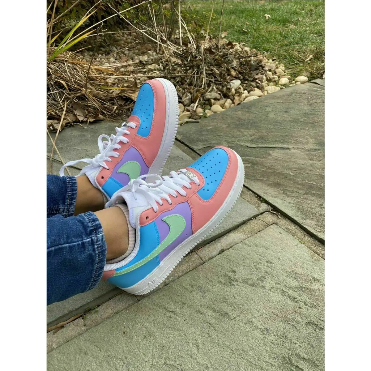 Nike shoes - Nike Air Force 1 - Air Force - CW2288-111 - White, Two Tone: Pastel Paradise Easter Green Blue Pink 6