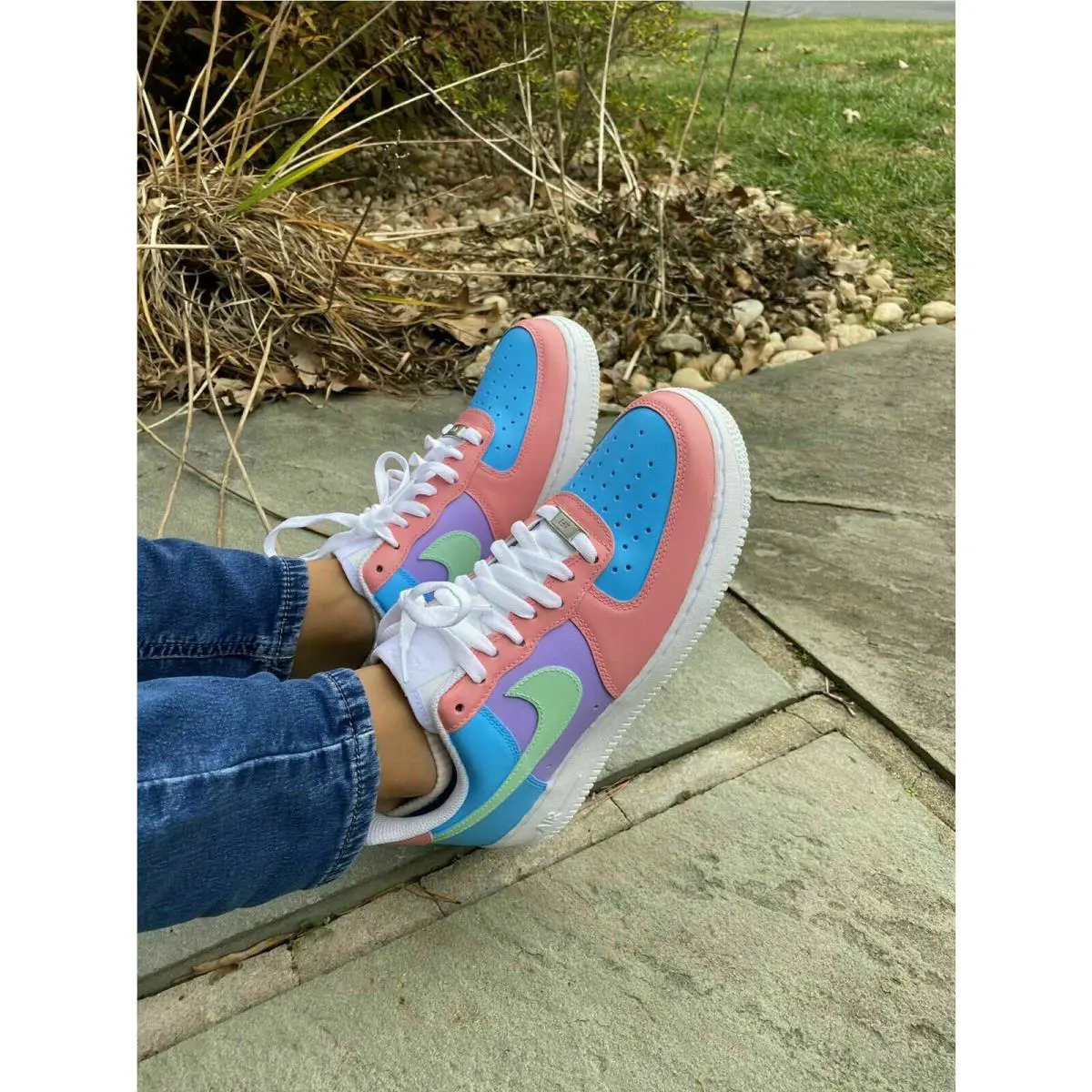 Nike shoes - Nike Air Force 1 - Air Force - CW2288-111 - White, Two Tone: Pastel Paradise Easter Green Blue Pink 32