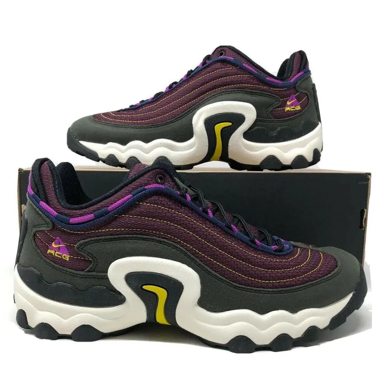 Nike Acg Air Skarn CD2189-300 Sequoia Vivid Purple Bright Citron Hiking Casual - Brown, Manufacturer: Sequoia/Vivid Purple