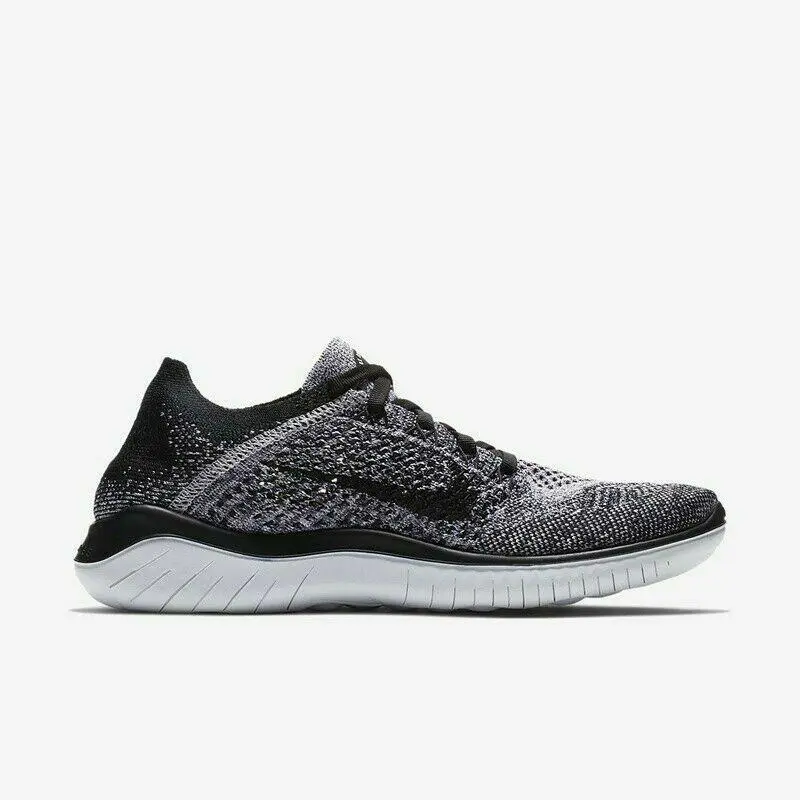 Wmns Nike Free RN Flyknit Running Shoes Blk/wht/gry 942839-101 US Sz 9.5