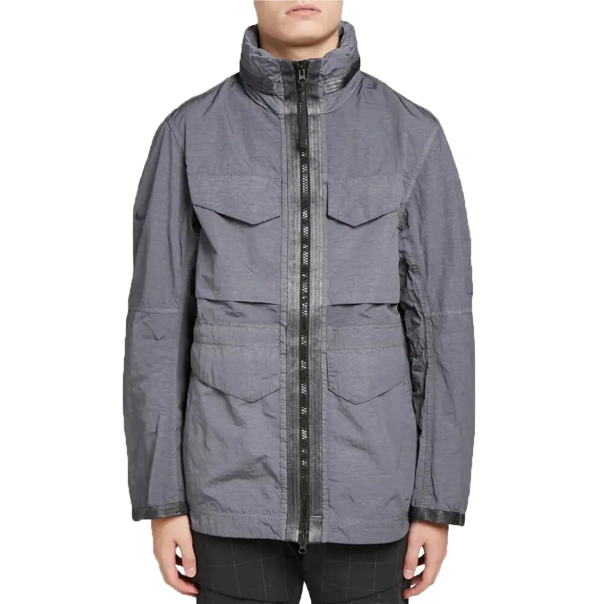 Men`s Sportswear Tech Pack High Density M65 Zipper Jacket Dark Grey- Black by Nike