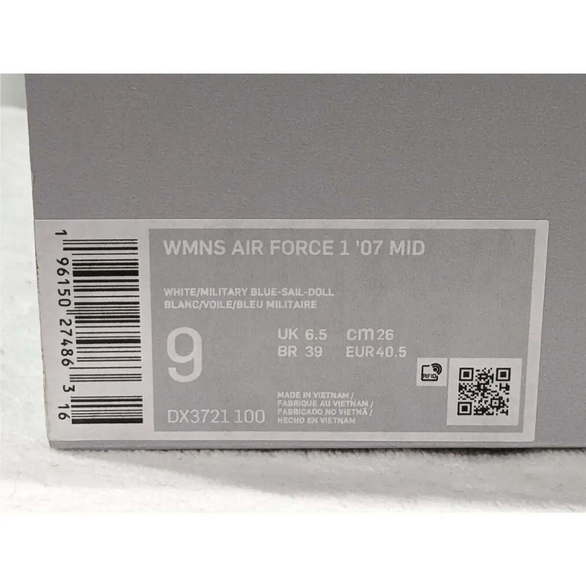 Nike shoes - Nike Air Foce 1 `07 Mid - DX3721-100 - White/Military Blue 10