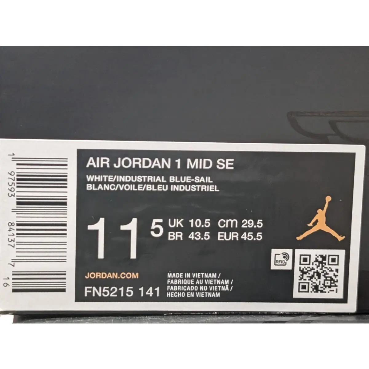 Nike shoes - Air Jordan 1 Mid SE - FN5215-141 - White/Blue 9