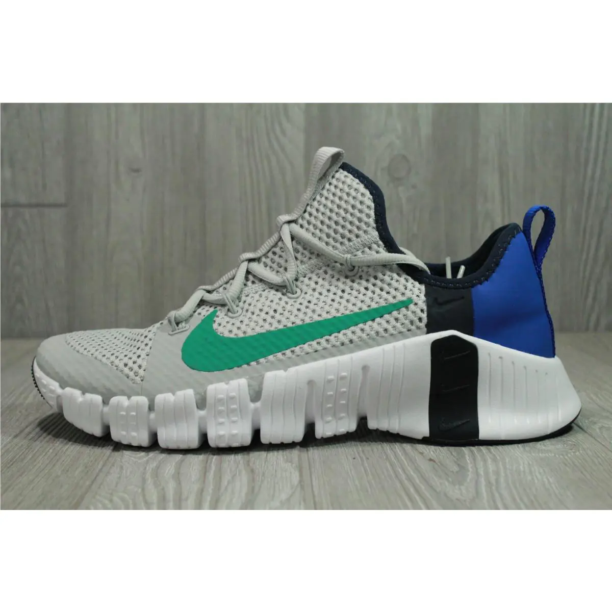 Nike Free Metcon 3 Grey Fog Neptune Green Shoe CJ0861-043 Crossfit Mens 12 13 14