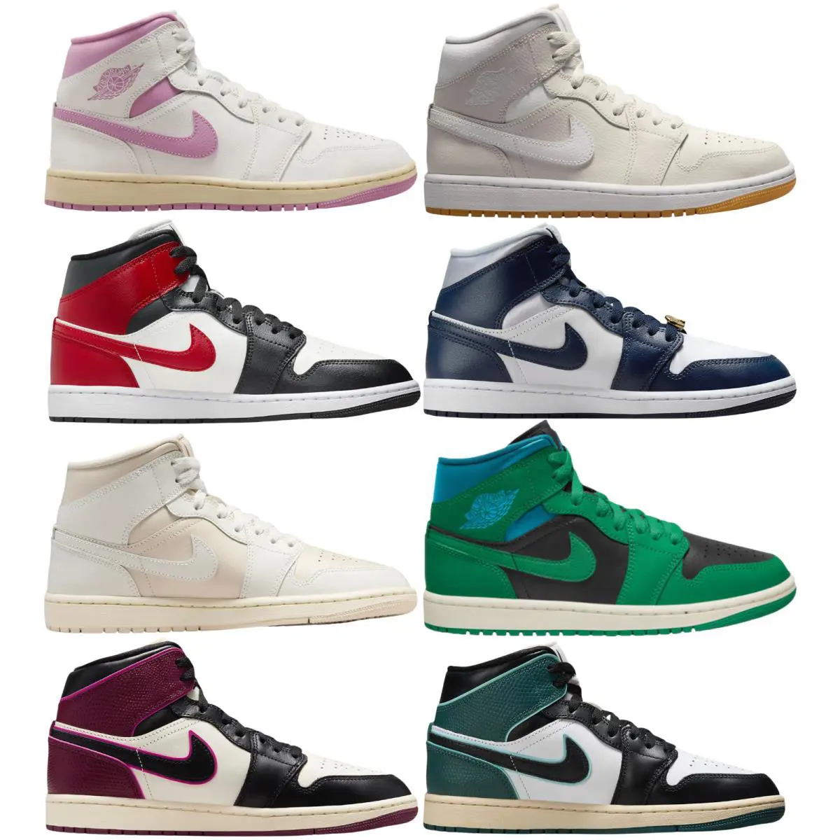 Nike shoes - Air Jordan 1 Mid - Air Mid - Sail/Off Noir/White/Gym Red 25