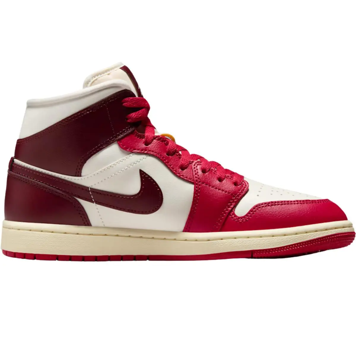 Air Jordan 1 Mid Retro OG Women Sneaker Shoe Size 6-11 Colors Casual Sail/Mystic Hibiscus/Coconut Milk/Dark Team Red by Nike