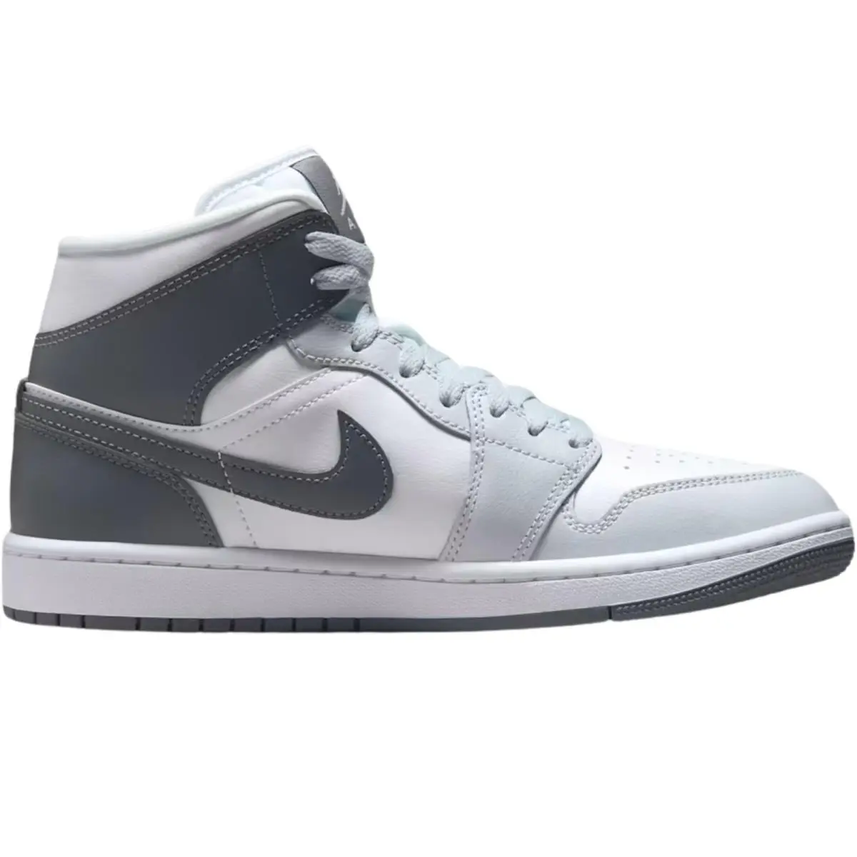 Air Jordan 1 Mid Retro OG Women Sneaker Shoe Size 6-11 Colors Casual White/Pure Platinum/Smoke Grey by Nike