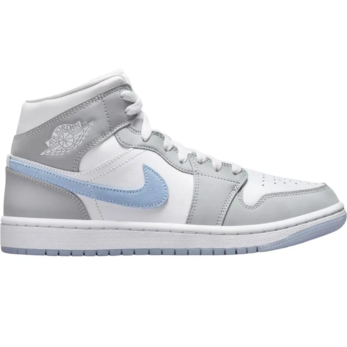 Air Jordan 1 Mid Retro OG Women Sneaker Shoe Size 6-11 Colors Casual White/Wolf Grey/Aluminum by Nike