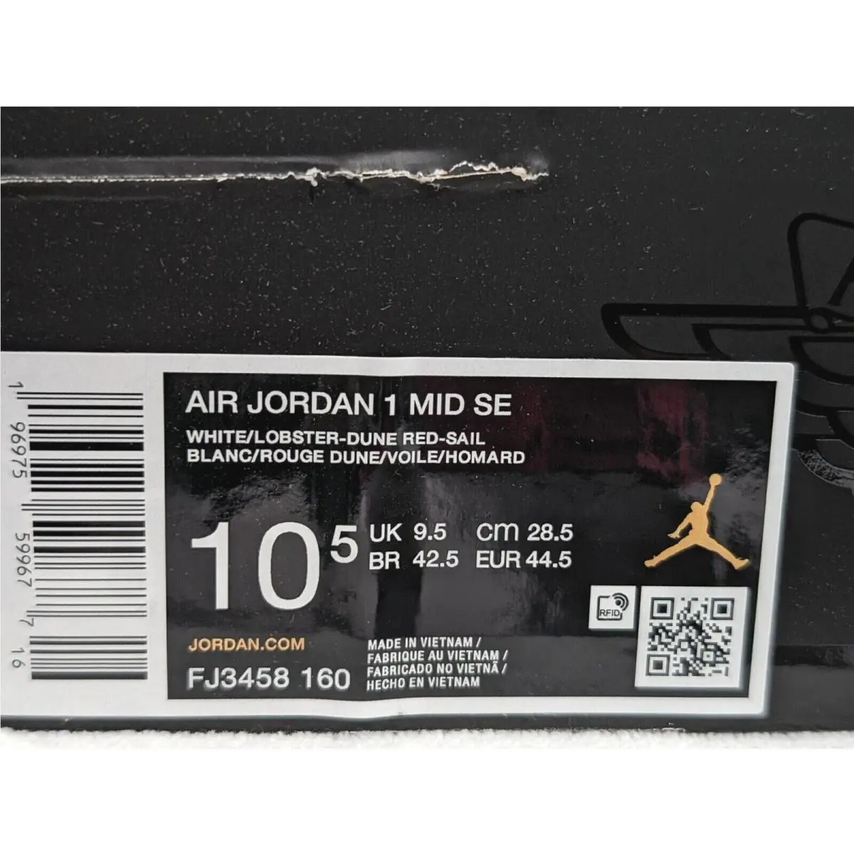 Nike shoes - Air Jordan 1 Mid SE - FJ3458-160 - White/Dune Red/Sail 20