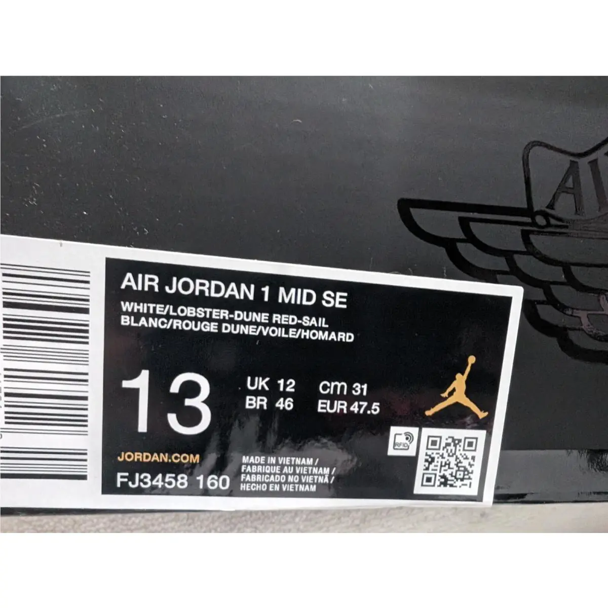 Nike shoes - Air Jordan 1 Mid SE - FJ3458-160 - White/Dune Red/Sail 9