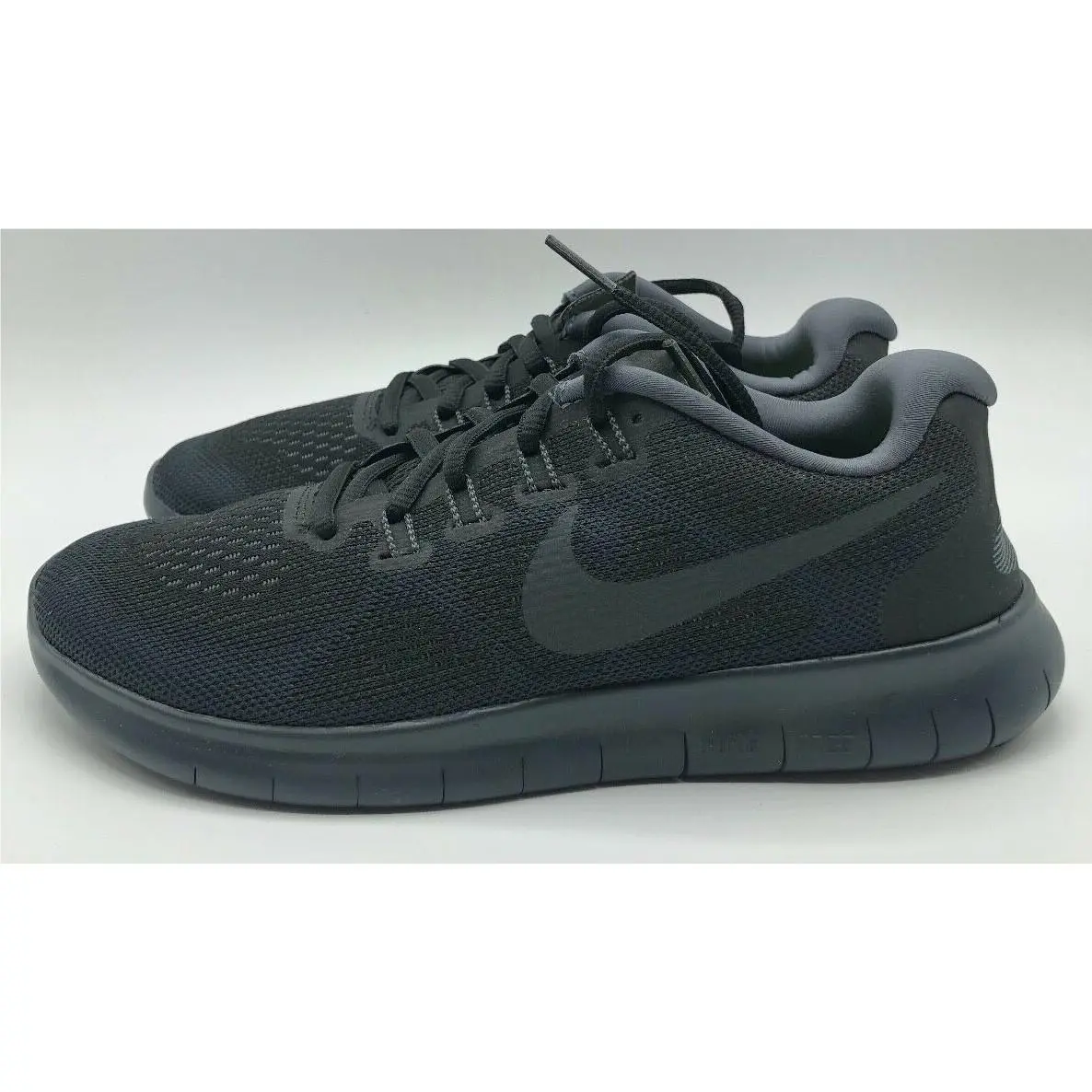 Women`s Nike Free RN 2017 Triple Black Anthracite Running Shoes 880840-003