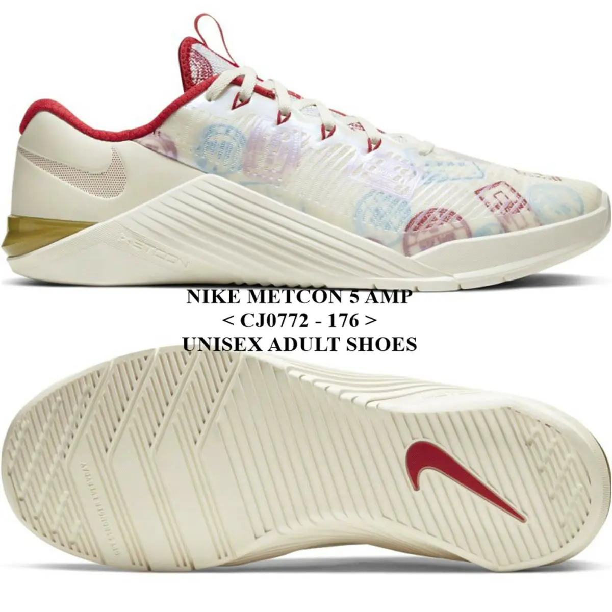 Nike shoes - Nike Metcon 5 AMP - Metcon AMP - CJ0772 - SAIL/METALLIC GOLD-GYM RED 0