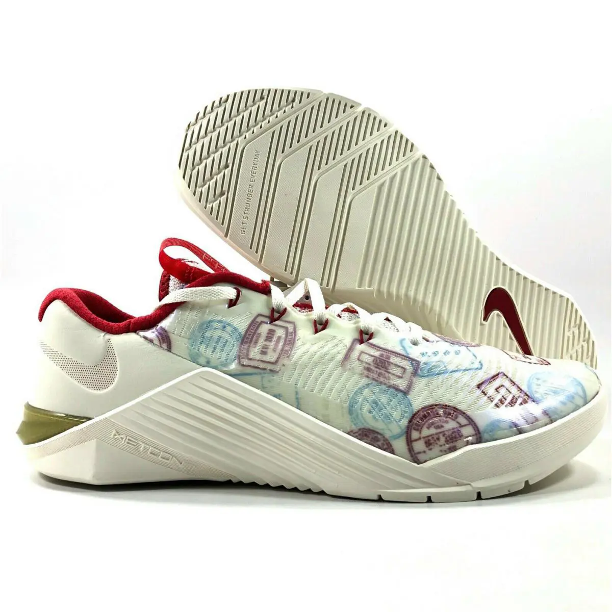 Nike shoes - Nike Metcon 5 AMP - Metcon AMP - CJ0772 - SAIL/METALLIC GOLD-GYM RED 2