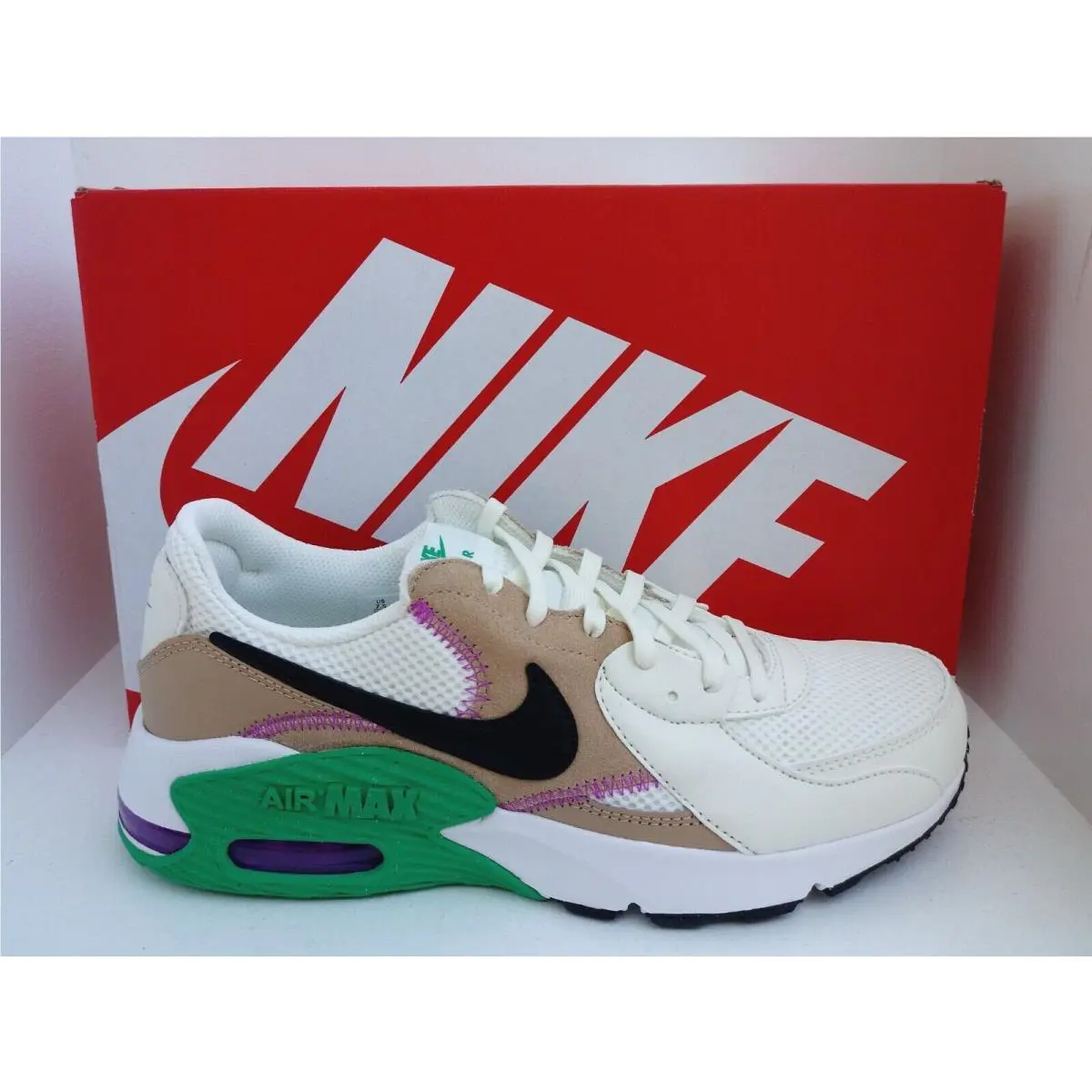 Nike shoes - Nike Air Max Excee - Air Max Excee - BLACK/RED & BLACK/HEMP-GREEN, :: WHITE/HEMP-GREEN 3