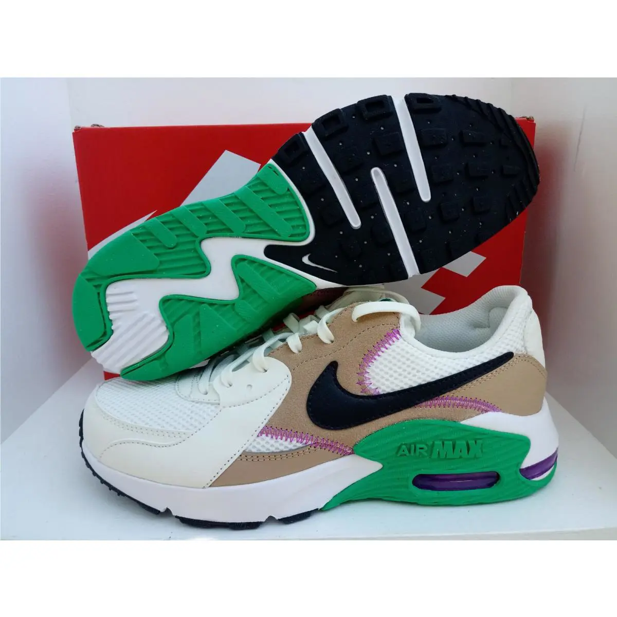 Nike shoes - Nike Air Max Excee - Air Max Excee - BLACK/RED & BLACK/HEMP-GREEN, :: WHITE/HEMP-GREEN 12
