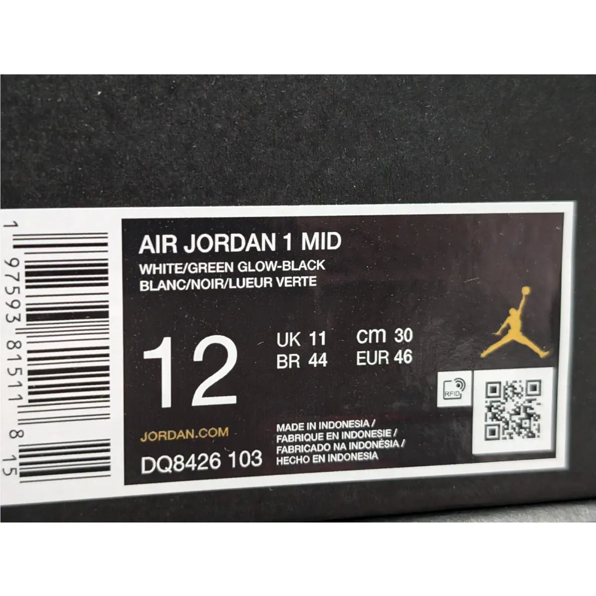 Nike shoes - Air Jordan 1 Mid - Air Mid - DQ8426-103 - White/Bllack/Green Glow 11